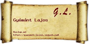 Gyémánt Lajos névjegykártya